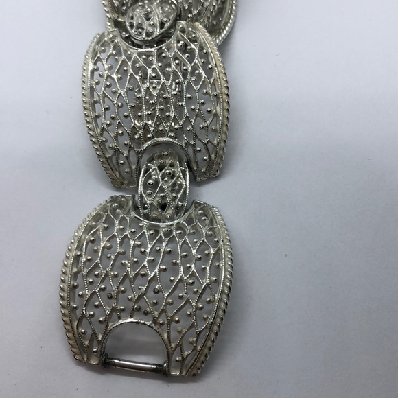 VTG Omate Emmons Silvertone Set Bracelet Clip-ons - Picture 5 of 11